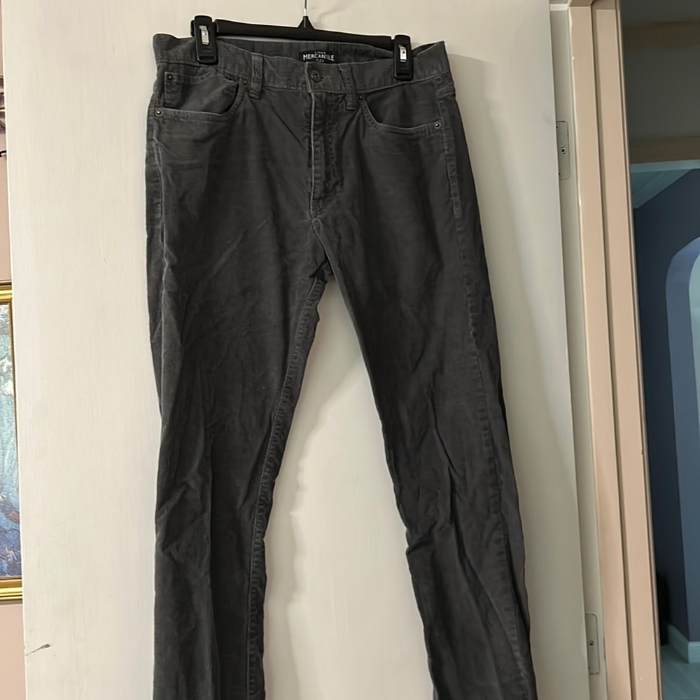 J Crew Mercantile Flex Men’s 31/32 Gray Corduroy Slim Fit Jeans